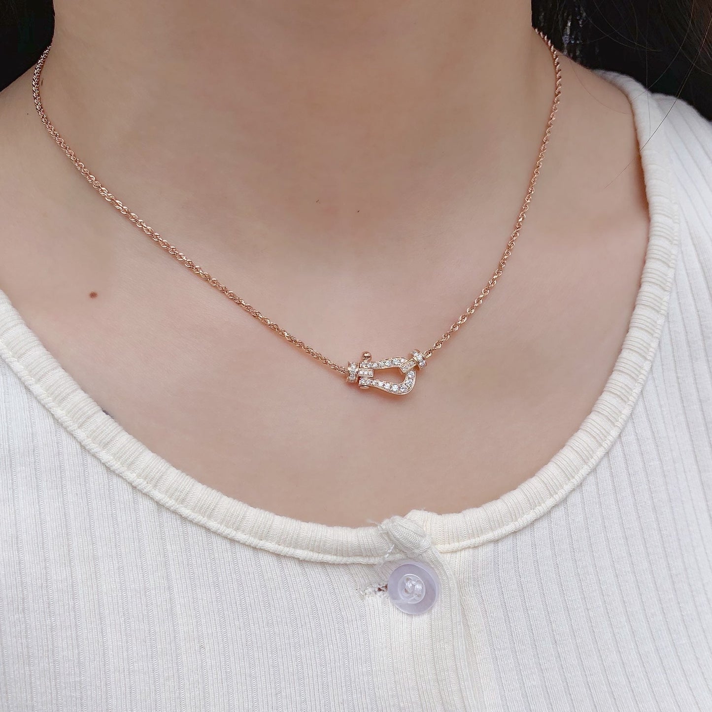 [TOPON]FORCE 10 PINK GOLD DIAMOND NECKLACE