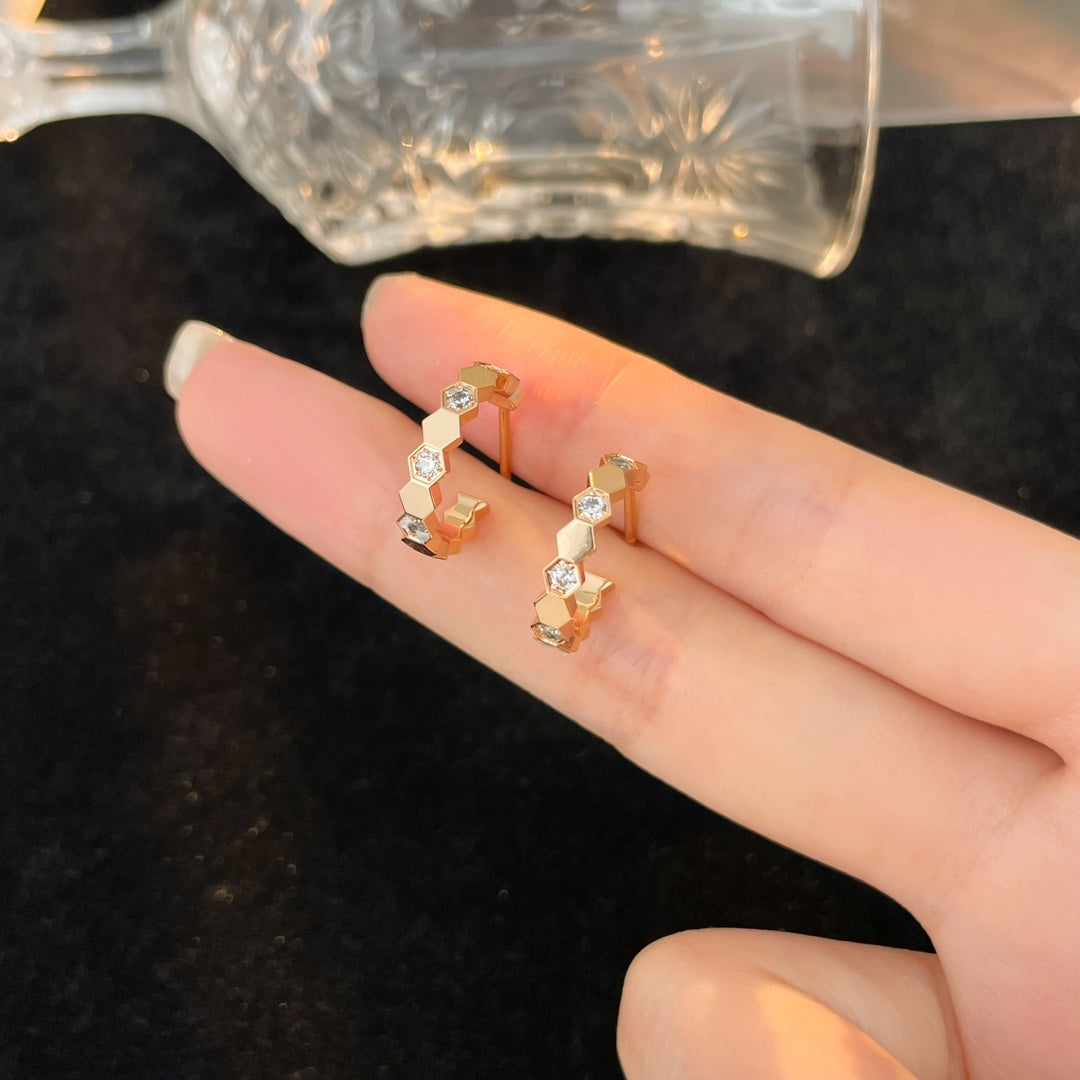 [TOPON]BEE LOVE DIAMOND HOOP EARRINGS