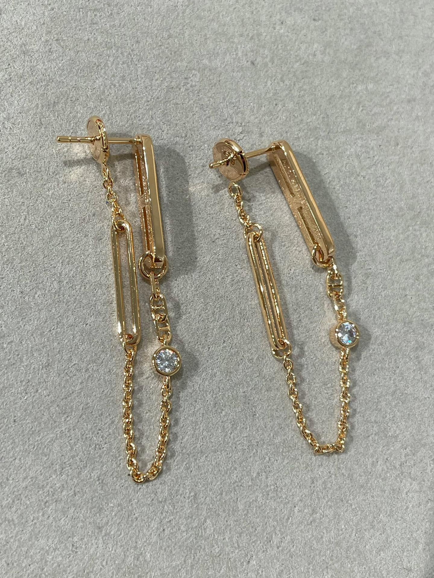 [TOPON]CHAINE CHAOS DIAMOND DROP EARRINGS