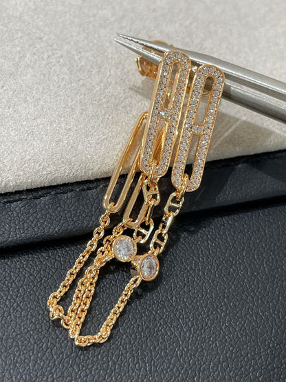 [TOPON]CHAINE CHAOS DIAMOND DROP EARRINGS