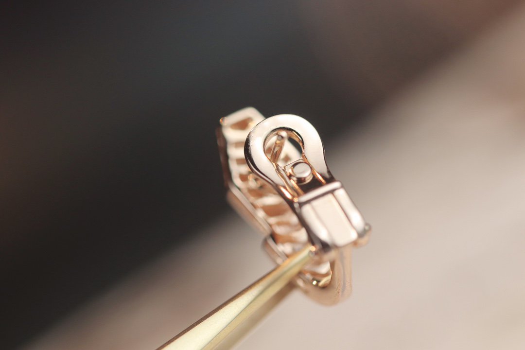 [TOPON]SERPENT PINK GOLD DIAMOND EARRINGS