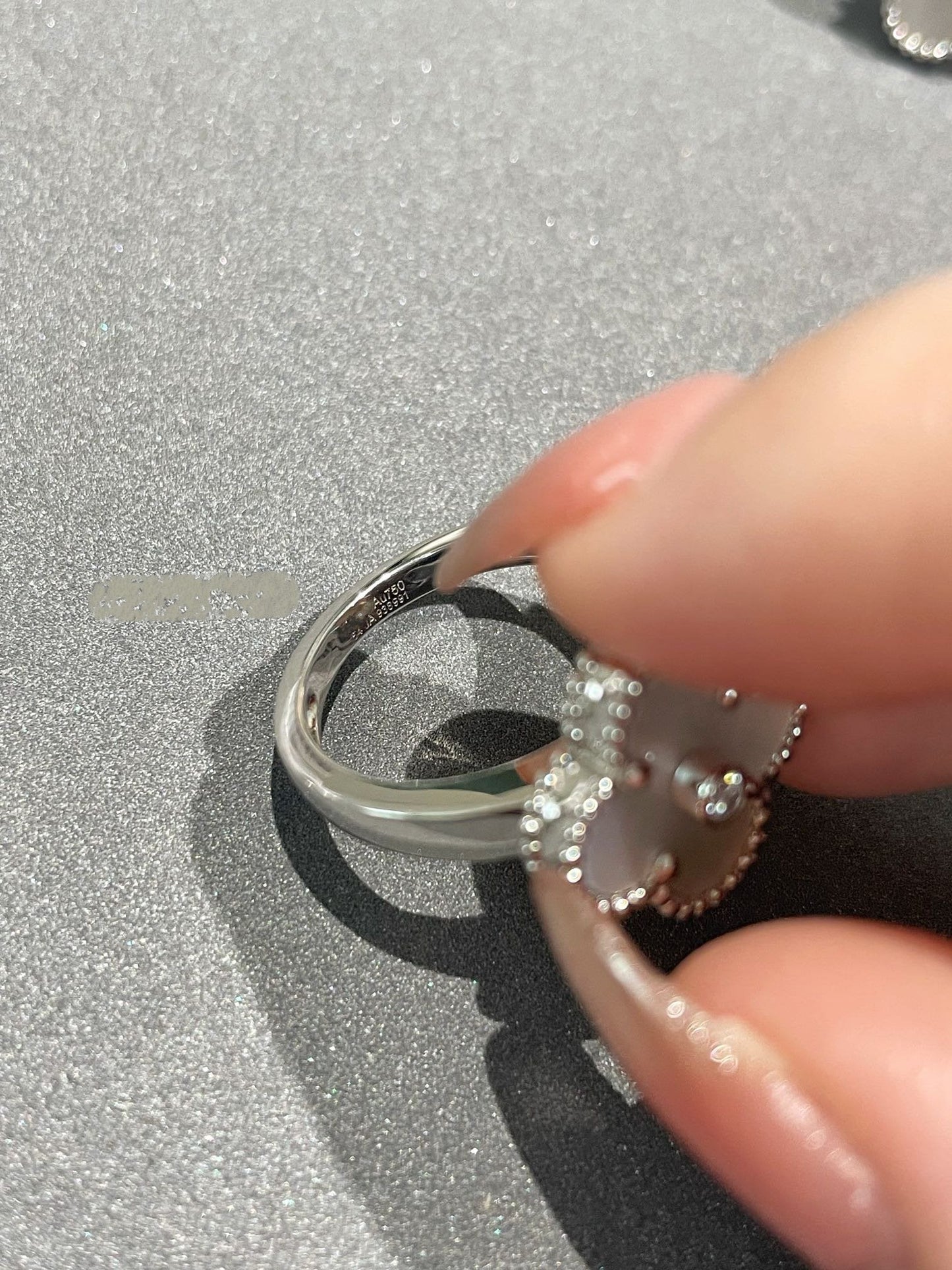 [TOPON]CLOVER SILVER MOP DIAMOND RING