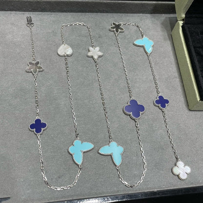 [TOPON]LUCKY CLOVER SILVER 11 MOTIF NECKLACE