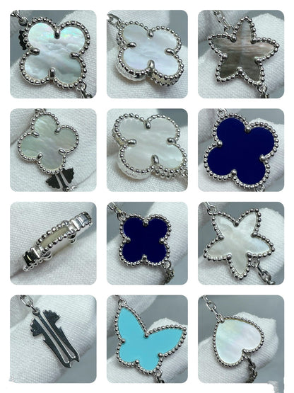 [TOPON]LUCKY CLOVER SILVER 11 MOTIF NECKLACE