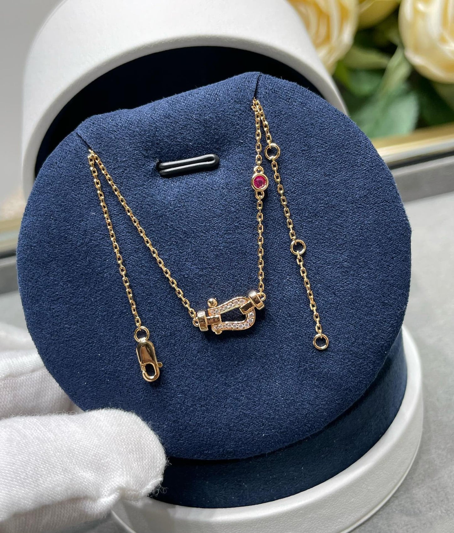 [TOPON]FORCE 10 DIAMOND PINK GOLD NECKLACE