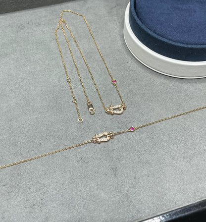 [TOPON]FORCE 10 DIAMOND PINK GOLD NECKLACE