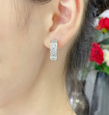 [TOPON]LOVE 5.5MM DIAMOND PAVED EARRINGS