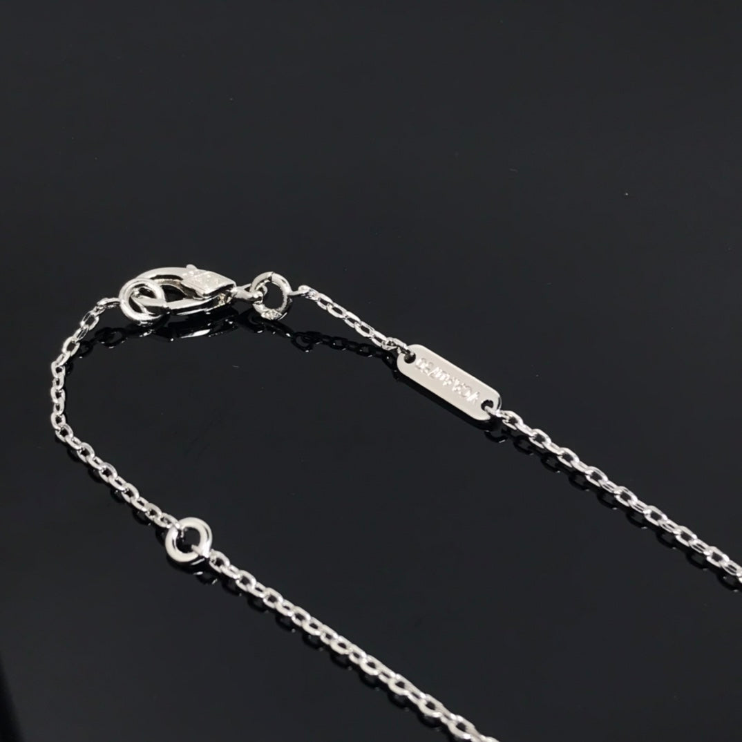 [TOPON]CLOVER PIETERSITE SILVER LONG NECKLACE