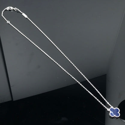 [TOPON]CLOVER PIETERSITE SILVER LONG NECKLACE