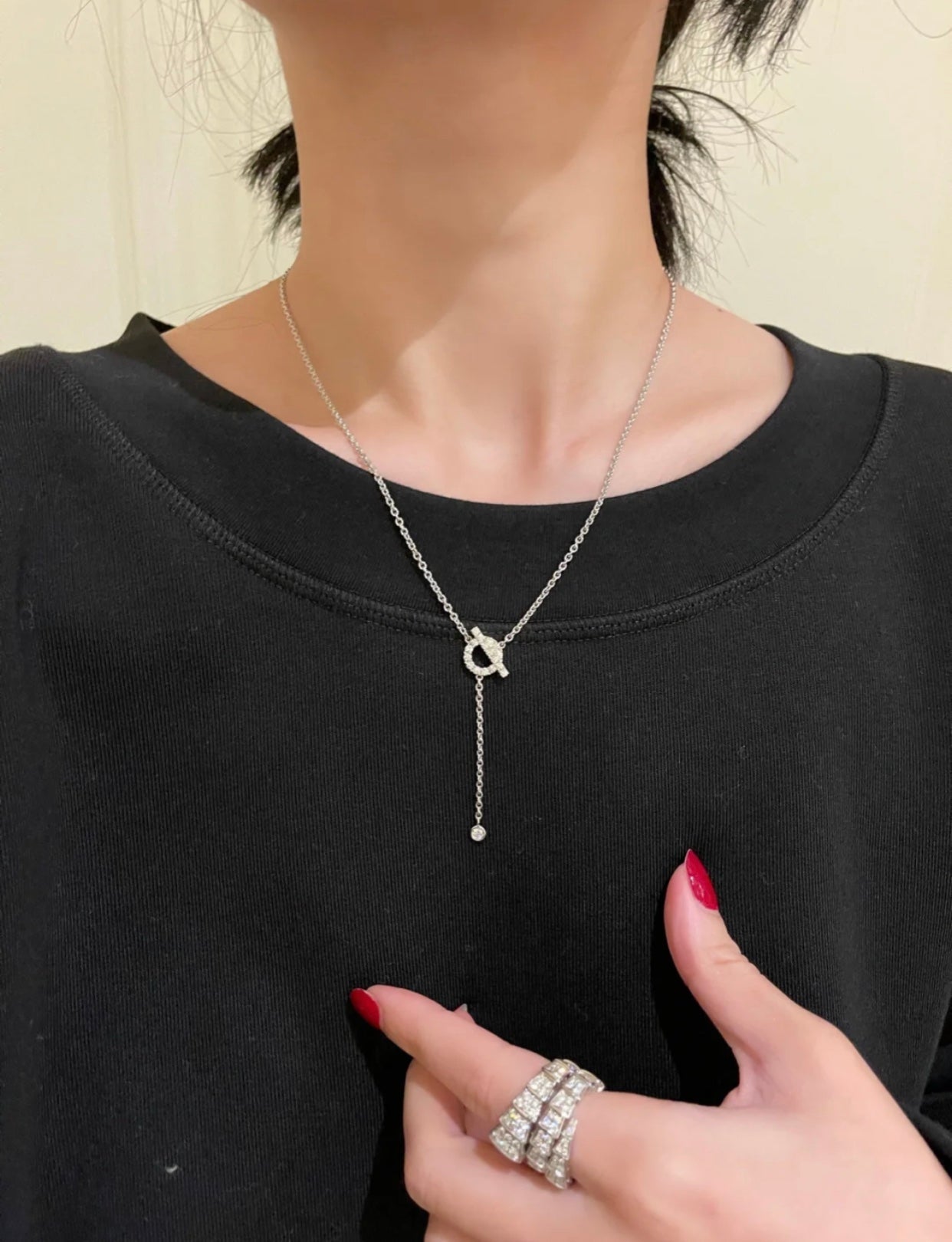 [TOPON]FINESSE SILVER DIAMOND NECKLACE