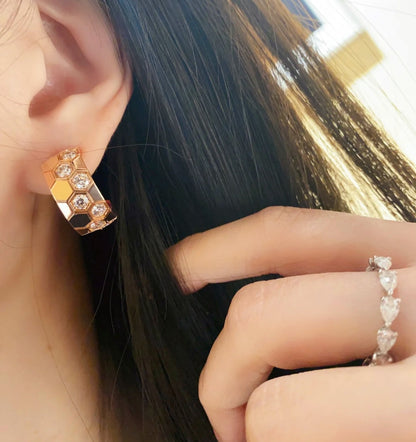 [TOPON]BEE LOVE DIAMOND HOOP EARRINGS