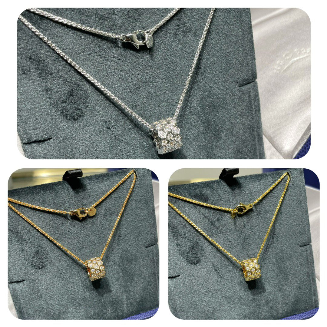 [TOPON]BEE LOVE DIAMOND PAVED 3 ROW NECKLACE