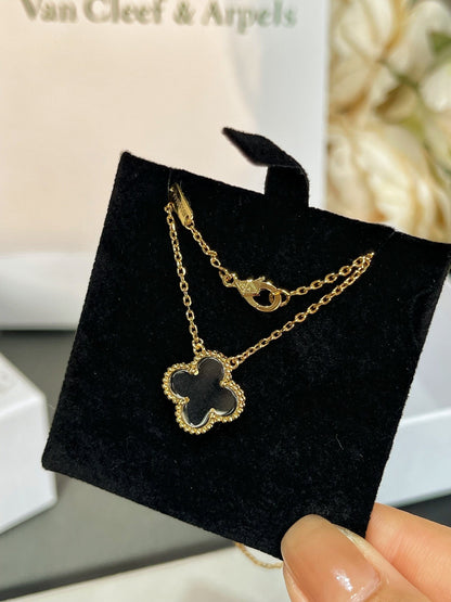 [TOPON]CLOVER ROCK CRYSTAL ROSE GOLD NECKLACE