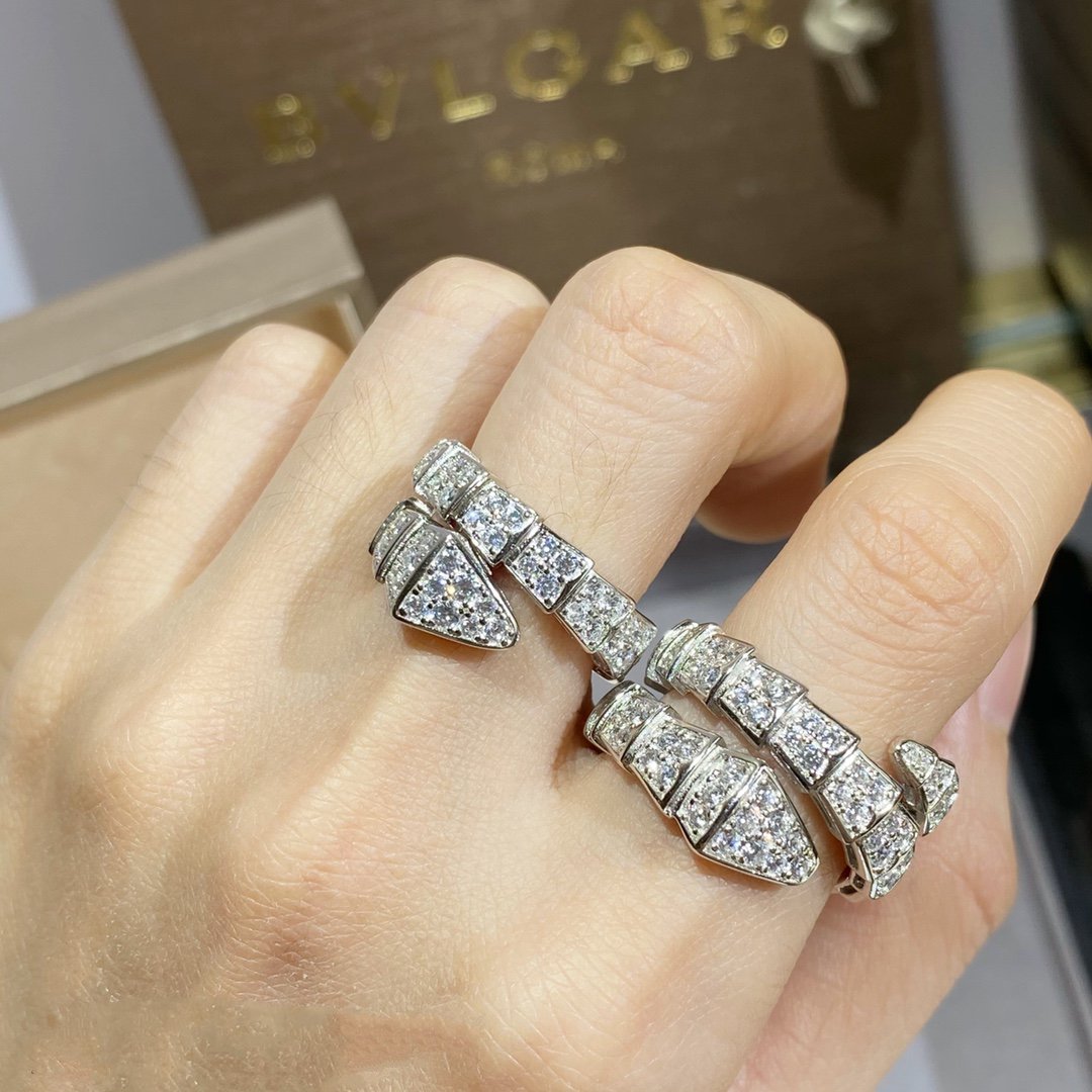 [TOPON]SERPENTI RING SILVER DIAMOND PAVED