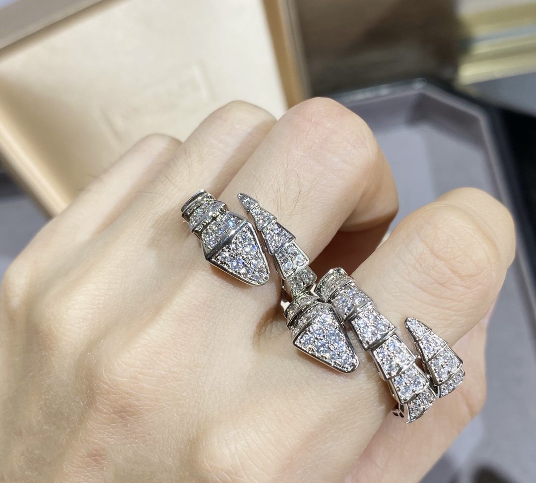 [TOPON]SERPENTI LARGE RING SILVER DIAMOND PAVED