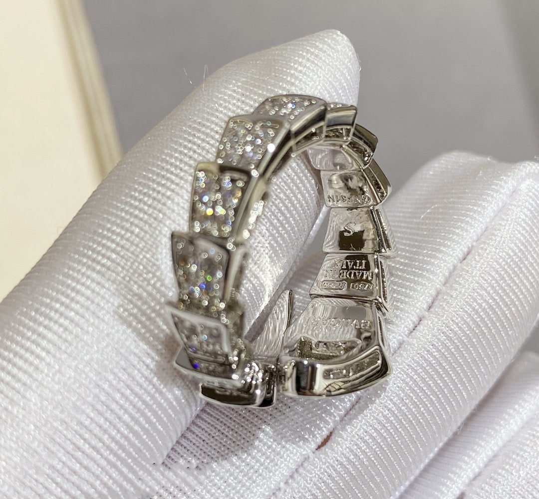 [TOPON]SERPENTI LARGE RING SILVER DIAMOND PAVED