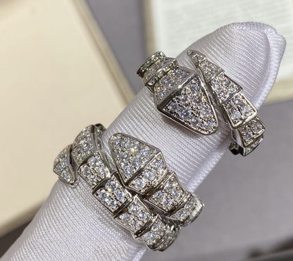 [TOPON]SERPENTI LARGE RING SILVER DIAMOND PAVED