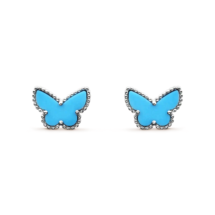 [TOPON]BUTTERFLY TURQUOISE EARRINGS SILVER