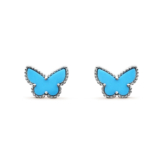 [TOPON]BUTTERFLY TURQUOISE EARRINGS SILVER