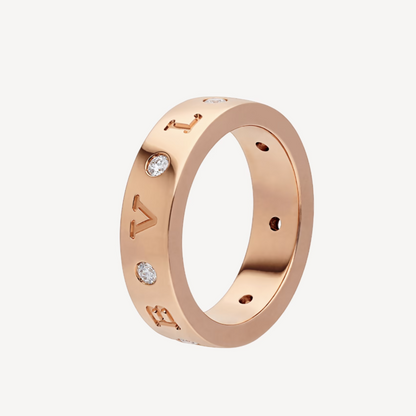 [TOPON]ZERO 1 ESSENTIAL PINK GOLD BAND WITH DIAMONDS RING