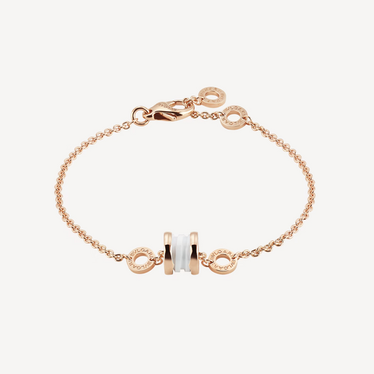 [TOPON]ZERO 1 SOFT PINK GOLD AND WHITE CERAMIC BRACELET