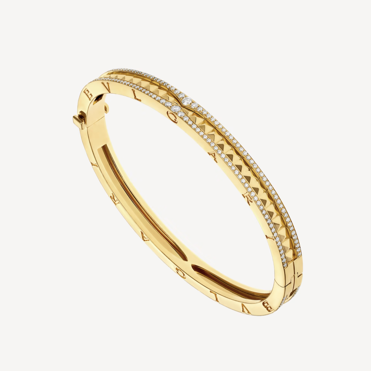 [TOPON]ZERO 1 SPIRAL AND PAVED DIAMOND GOLD BRACELET