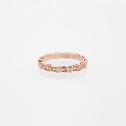 [TOPON]SERPENTI RING PINK GOLD DIAMOND PAVED 3MM