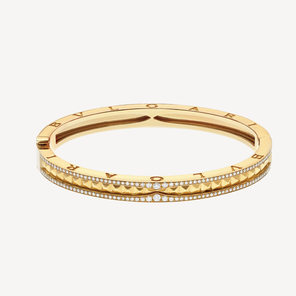 [TOPON]ZERO 1 SPIRAL AND PAVED DIAMOND GOLD BRACELET