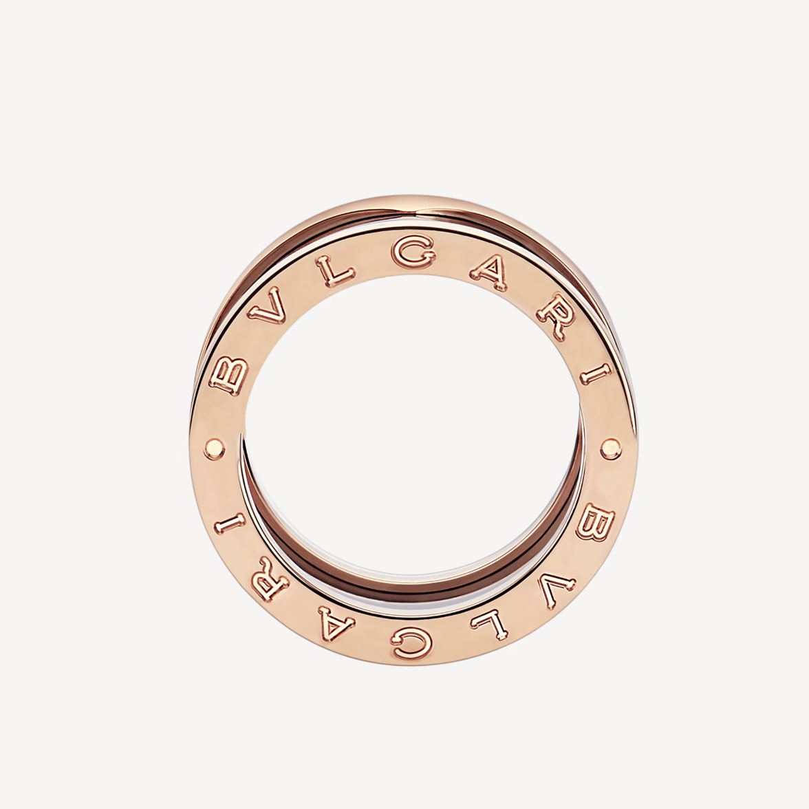 [TOPON]ZERO 1 FOUR-BAND LOOPS AND BLACK CERAMIC SPIRAL PINK GOLD RING