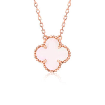 [TOPON]CLOVER 15MM PINK MOTHER-OF-PEARL SINGLE FLOWER NECKLACE