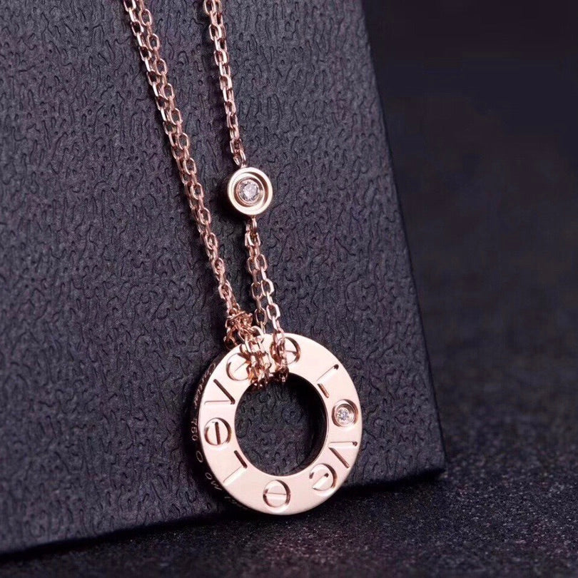 [TOPON]LOVE NECKLACE 16MM 2 DIAMONDS