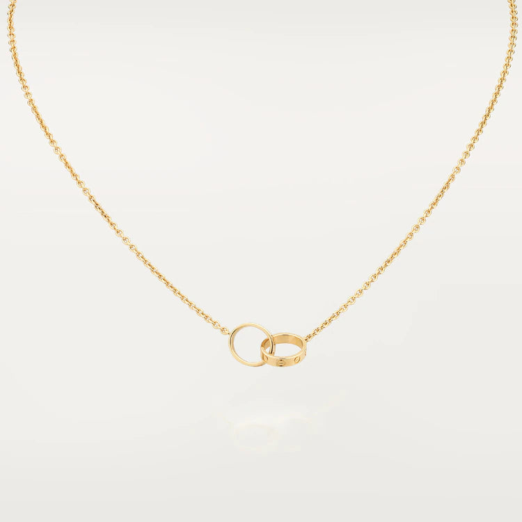 [TOPON]LOVE NECKLACE DOUBLE RING GOLD