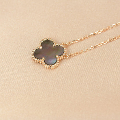 [TOPON]CLOVER 15MM  GRAY MOTHER OF PEARL NECKLACE