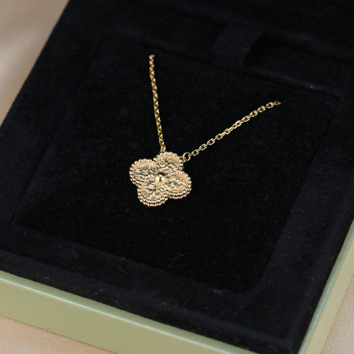 [TOPON]CLOVER 15MM  BRONZING NECKLACE