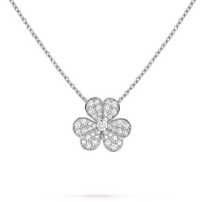 [TOPON]CLOVER DIAMOND NECKLACE SILVER