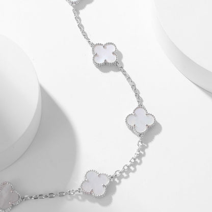 [TOPON]CLOVER 10 MOTIFS WHITE MOTHER OF PEARL NECKLACE