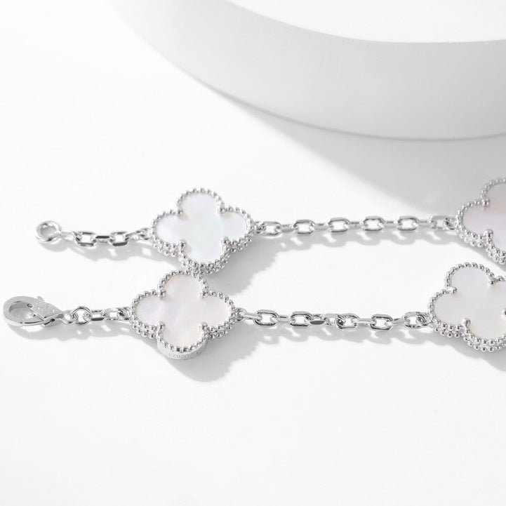 [TOPON]CLOVER 10 MOTIFS WHITE MOTHER OF PEARL NECKLACE