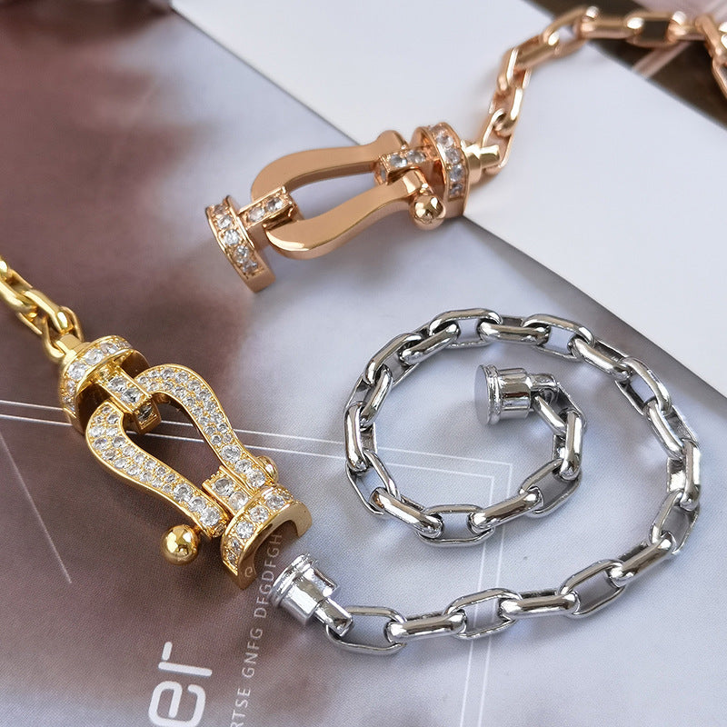 [TOPON]FORCE LARGE HORSESHOE CLASP  METAL BRACELET