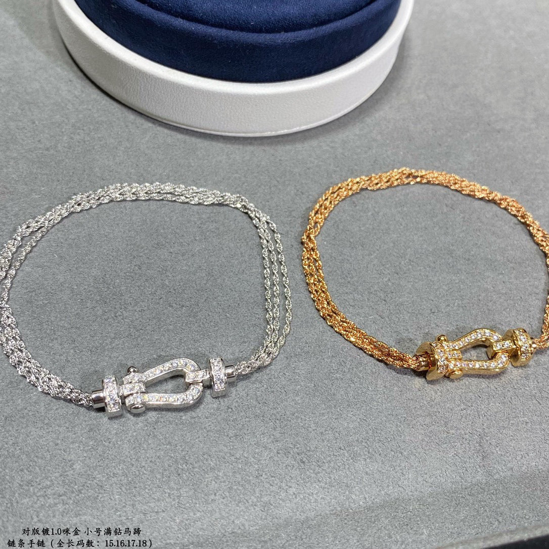 [TOPON]FORCE SMALL HORSESHOE  DIAMOND CHAIN ROPE BRACELET