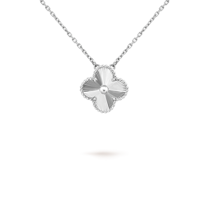 [TOPON]CLOVER 15MM LASER NECKLACE SILVER