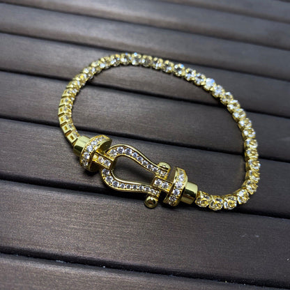 [TOPON]FORCE  LARGE HORSESHOE FULL DIAMOND TENNIS BRACELET