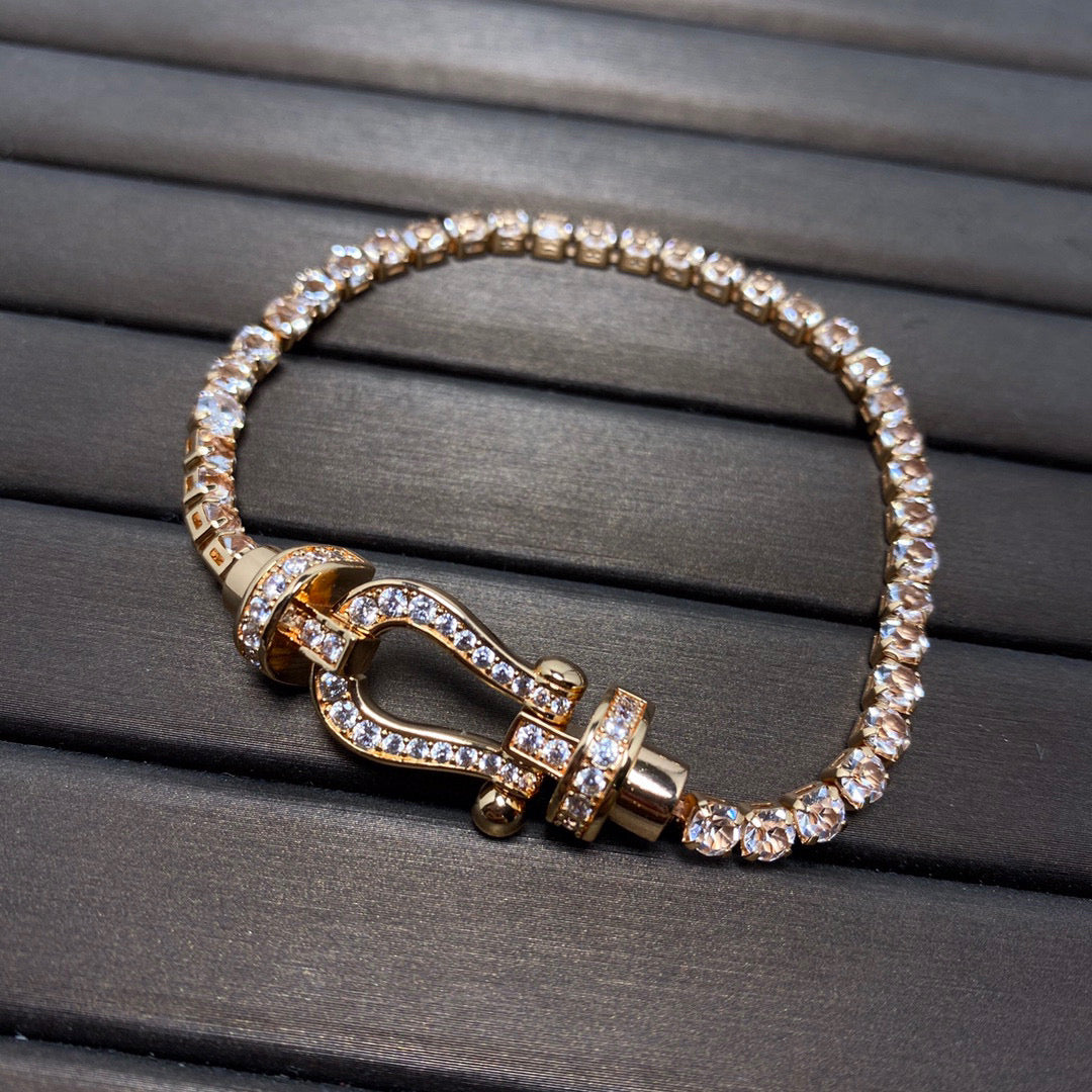 [TOPON]FORCE  LARGE HORSESHOE FULL DIAMOND TENNIS BRACELET