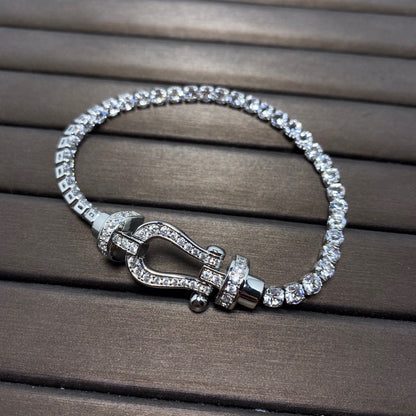 [TOPON]FORCE  LARGE HORSESHOE FULL DIAMOND TENNIS BRACELET