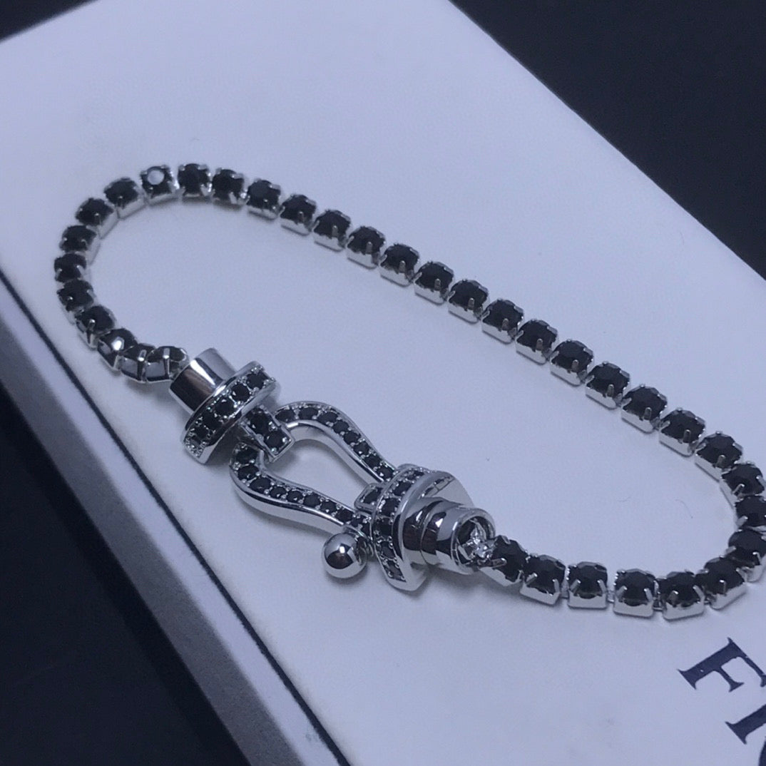 [TOPON]FORCE  LARGE HORSESHOE FULL DIAMOND TENNIS BRACELET