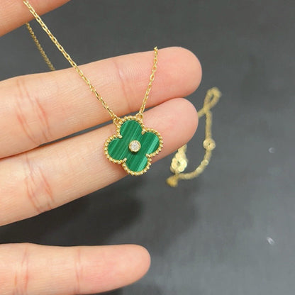 [TOPON]CLOVER 15MM DIAMOND TURQUOISE NECKLACE