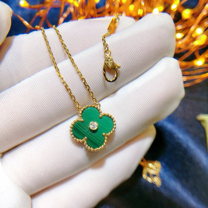 [TOPON]CLOVER 15MM DIAMOND TURQUOISE NECKLACE