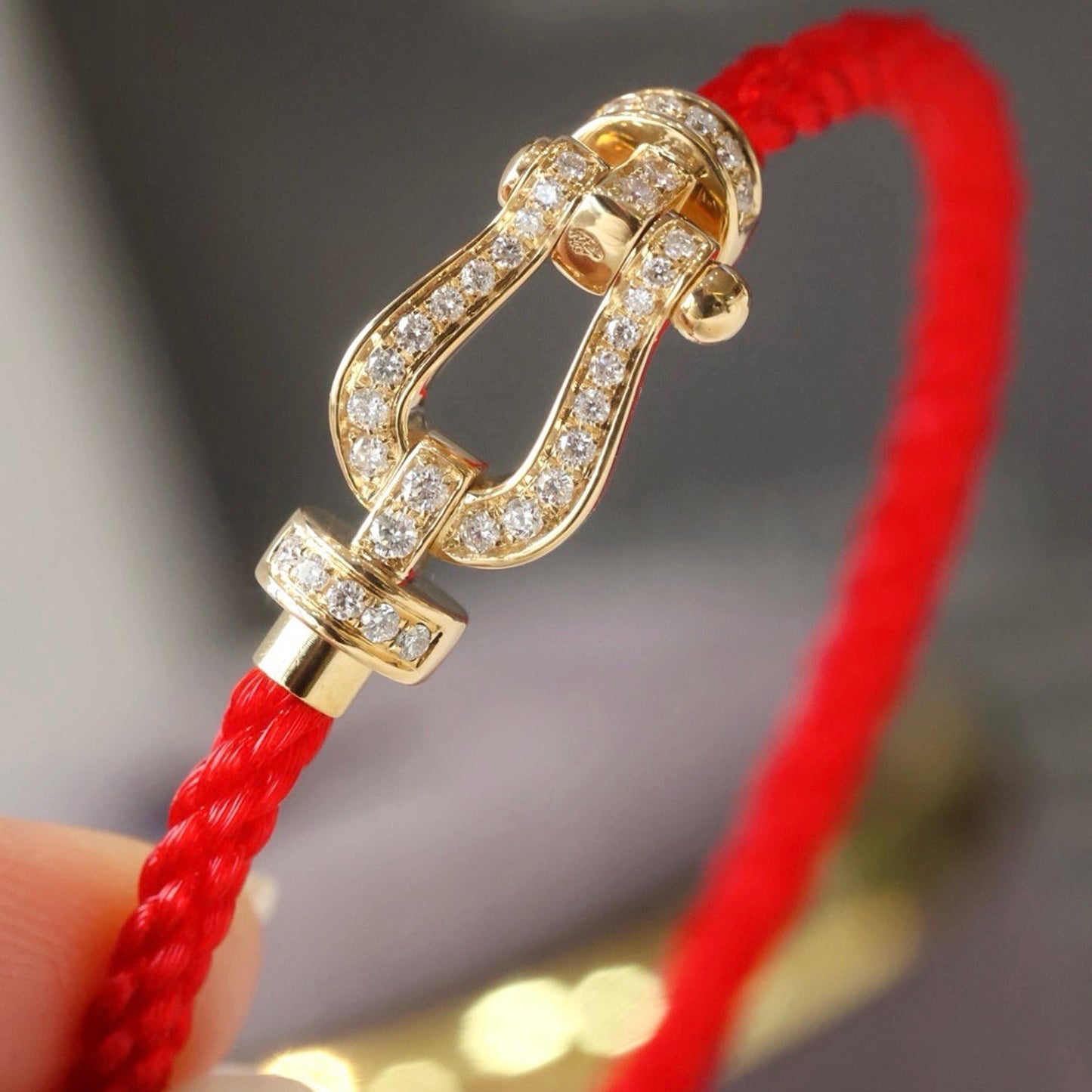 [TOPON]FORCE LARGE HORSESHOE FULL DIAMOND BRACELET GOLD