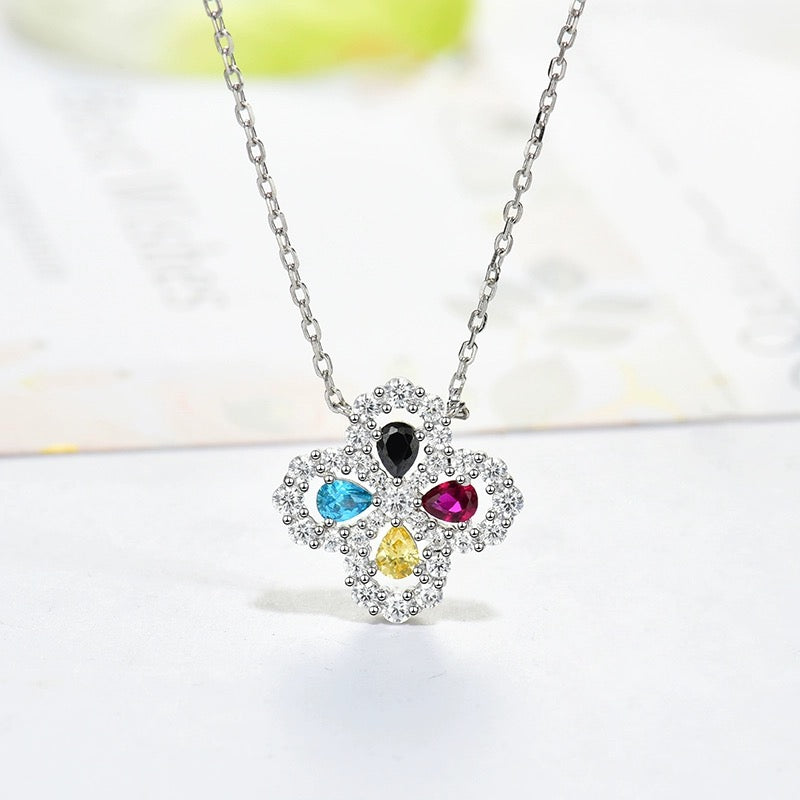 [TOPON]LOOP NECKLACE FULL MOTIF DIAMOND 16MM MULTIPLE COLORS