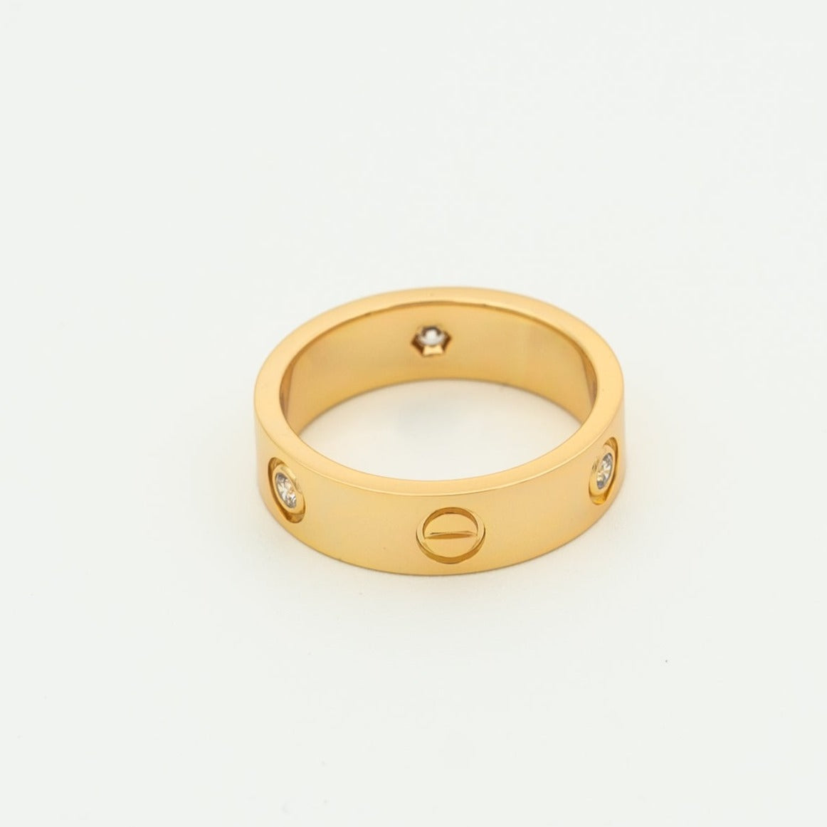 [TOPON]LOVE RING 5.5MM 3 DIAMONDS PINK GOLD