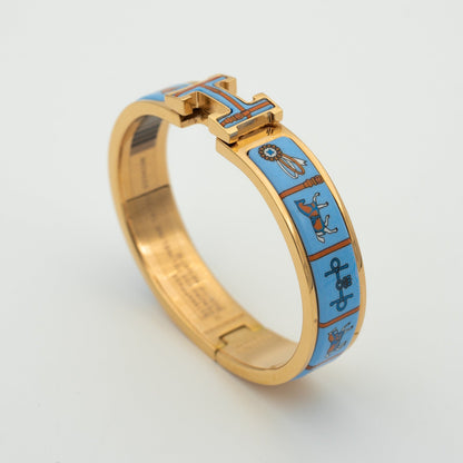 [TOPON]H PINK GOLD BRACELET BLUE CERAMIC